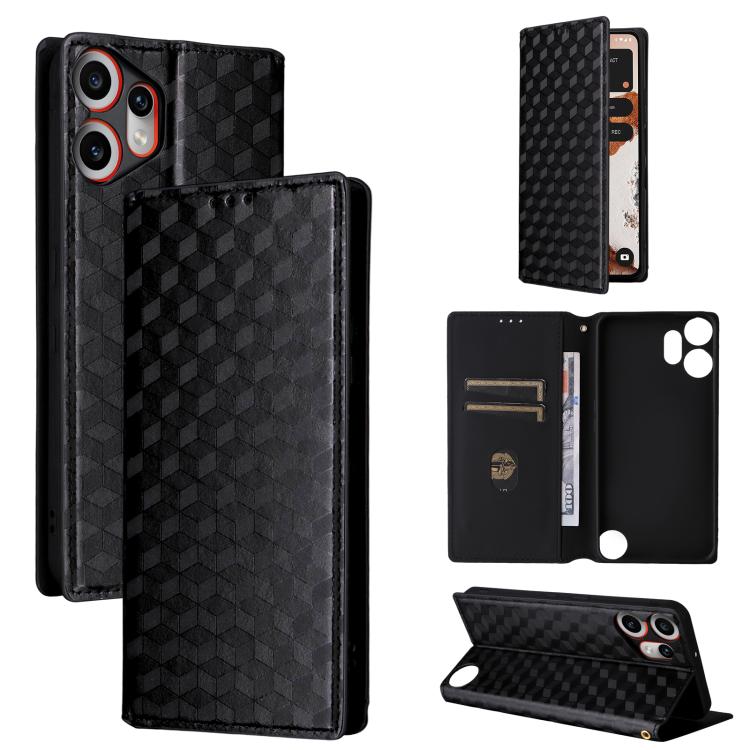Cubic Grid Texture Flip Leather Phone Case, For Nothing Phone 4a Pro, For Nothing Phone 4a, For Nothing Phone 3a Lite, For Nothing Phone 3, For Nothing CMF Phone 2 Pro, For Nothing Phone 3a, For Nothing Phone 3a Pro, For Nothing CMF Phone 1            ...