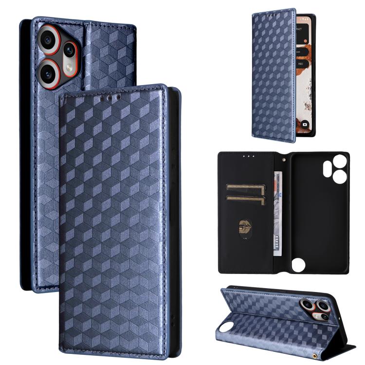 Cubic Grid Texture Flip Leather Phone Case, For Nothing Phone 4a Pro, For Nothing Phone 4a, For Nothing Phone 3a Lite, For Nothing Phone 3, For Nothing CMF Phone 2 Pro, For Nothing Phone 3a, For Nothing Phone 3a Pro, For Nothing CMF Phone 1            ...