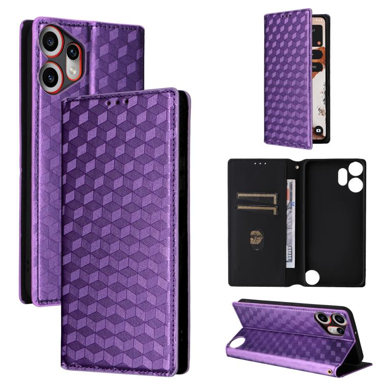 Cubic Grid Texture Flip Leather Phone Case, For Nothing Phone 4a Pro, For Nothing Phone 4a, For Nothing Phone 3a Lite, For Nothing Phone 3, For Nothing CMF Phone 2 Pro, For Nothing Phone 3a, For Nothing Phone 3a Pro, For Nothing CMF Phone 1            ...