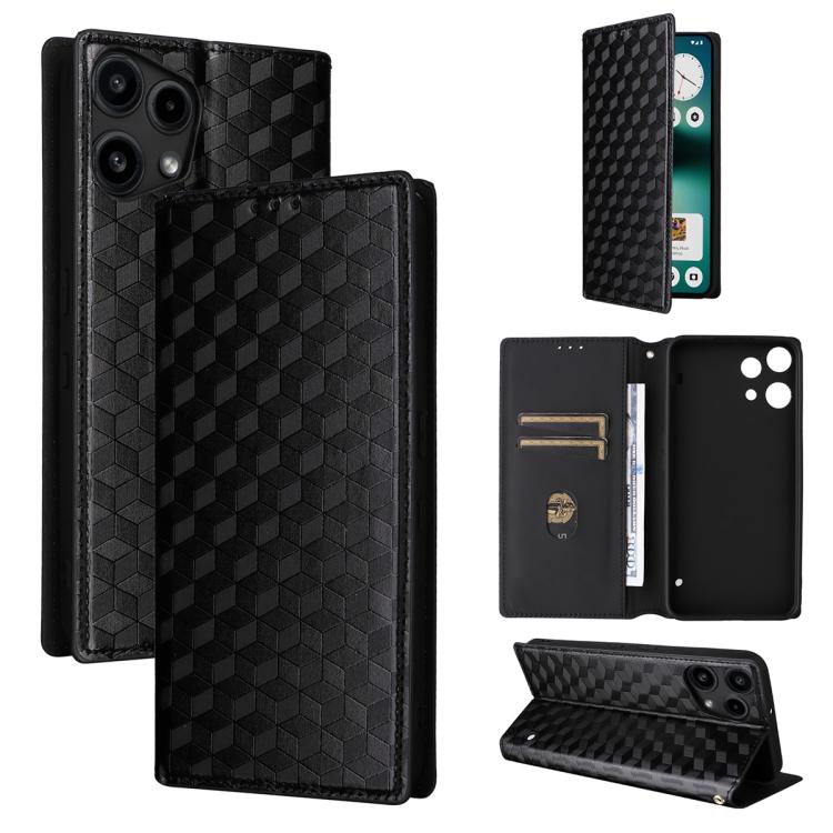 Cubic Grid Texture Flip Leather Phone Case, For Nothing Phone 4a Pro, For Nothing Phone 4a, For Nothing Phone 3a Lite, For Nothing Phone 3, For Nothing CMF Phone 2 Pro, For Nothing Phone 3a, For Nothing Phone 3a Pro, For Nothing CMF Phone 1            ...