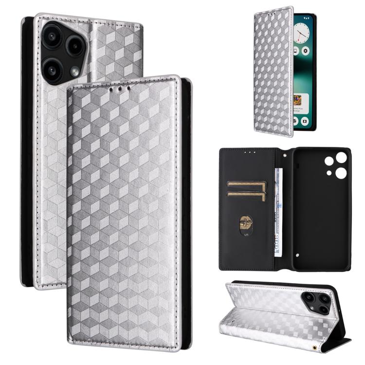 Cubic Grid Texture Flip Leather Phone Case, For Nothing Phone 4a Pro, For Nothing Phone 4a, For Nothing Phone 3a Lite, For Nothing Phone 3, For Nothing CMF Phone 2 Pro, For Nothing Phone 3a, For Nothing Phone 3a Pro, For Nothing CMF Phone 1            ...