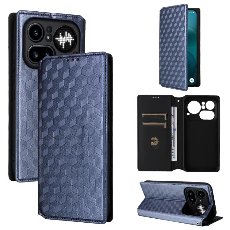 Cubic Grid Texture Flip Leather Phone Case, For Nothing Phone 4a Pro, For Nothing Phone 4a, For Nothing Phone 3a Lite, For Nothing Phone 3, For Nothing CMF Phone 2 Pro, For Nothing Phone 3a, For Nothing Phone 3a Pro, For Nothing CMF Phone 1            ...