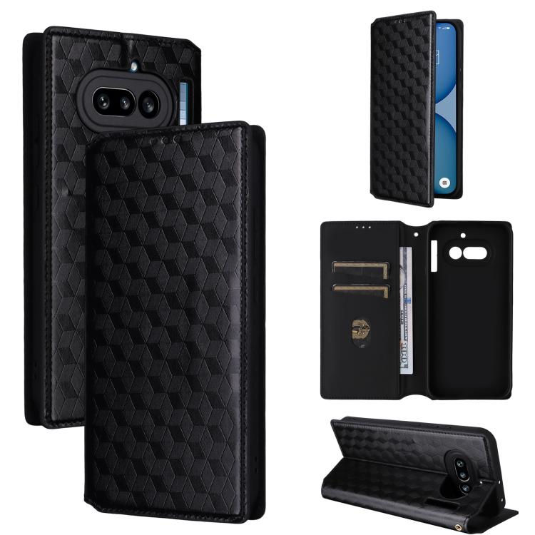 Cubic Grid Texture Flip Leather Phone Case, For Nothing Phone 4a Pro, For Nothing Phone 4a, For Nothing Phone 3a Lite, For Nothing Phone 3, For Nothing CMF Phone 2 Pro, For Nothing Phone 3a, For Nothing Phone 3a Pro, For Nothing CMF Phone 1            ...