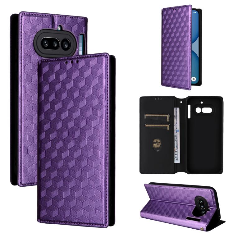 Cubic Grid Texture Flip Leather Phone Case, For Nothing Phone 4a Pro, For Nothing Phone 4a, For Nothing Phone 3a Lite, For Nothing Phone 3, For Nothing CMF Phone 2 Pro, For Nothing Phone 3a, For Nothing Phone 3a Pro, For Nothing CMF Phone 1            ...