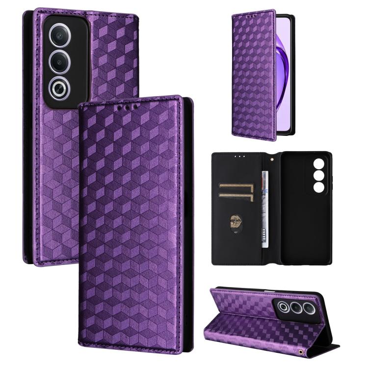 Cubic Grid Texture Flip Leather Phone Case, For OPPO Reno12 F 5G, For OPPO Reno11 A JP / PJH110, For OPPO Reno12 Pro 5G Global, For OPPO Reno12 5G Global, For OPPO A3 Pro 5G Global, For OPPO Reno11 F 5G / F25 Pro 5G, For OPPO Reno11 5G Global          ...