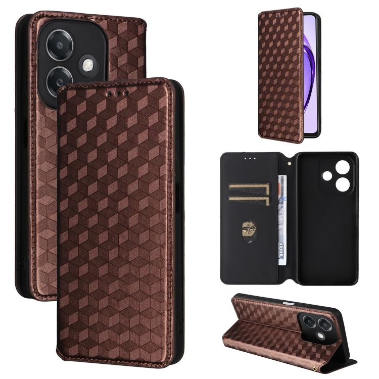 Cubic Grid Texture Flip Leather Phone Case, For OPPO A5 5G / 4G Global / A5M, For OPPO Reno14 Pro Global, For OPPO Reno14 Global, For OPPO K13 5G / K13X 5G / K12S 5G, For OPPO Find X8s+ 5G, For OPPO Find X8s 5G, For OPPO Find X8 Ultra 5G               ...