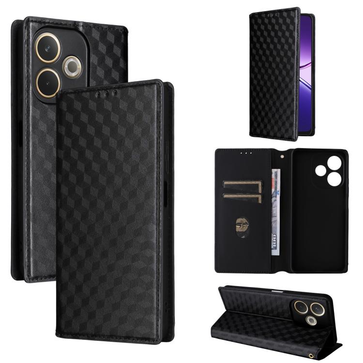 Cubic Grid Texture Flip Leather Phone Case, For OPPO A5 5G / 4G Global / A5M, For OPPO Reno14 Pro Global, For OPPO Reno14 Global, For OPPO K13 5G / K13X 5G / K12S 5G, For OPPO Find X8s+ 5G, For OPPO Find X8s 5G, For OPPO Find X8 Ultra 5G               ...
