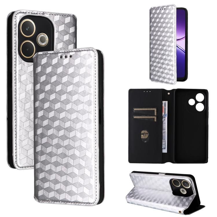 Cubic Grid Texture Flip Leather Phone Case, For OPPO A5 5G / 4G Global / A5M, For OPPO Reno14 Pro Global, For OPPO Reno14 Global, For OPPO K13 5G / K13X 5G / K12S 5G, For OPPO Find X8s+ 5G, For OPPO Find X8s 5G, For OPPO Find X8 Ultra 5G               ...