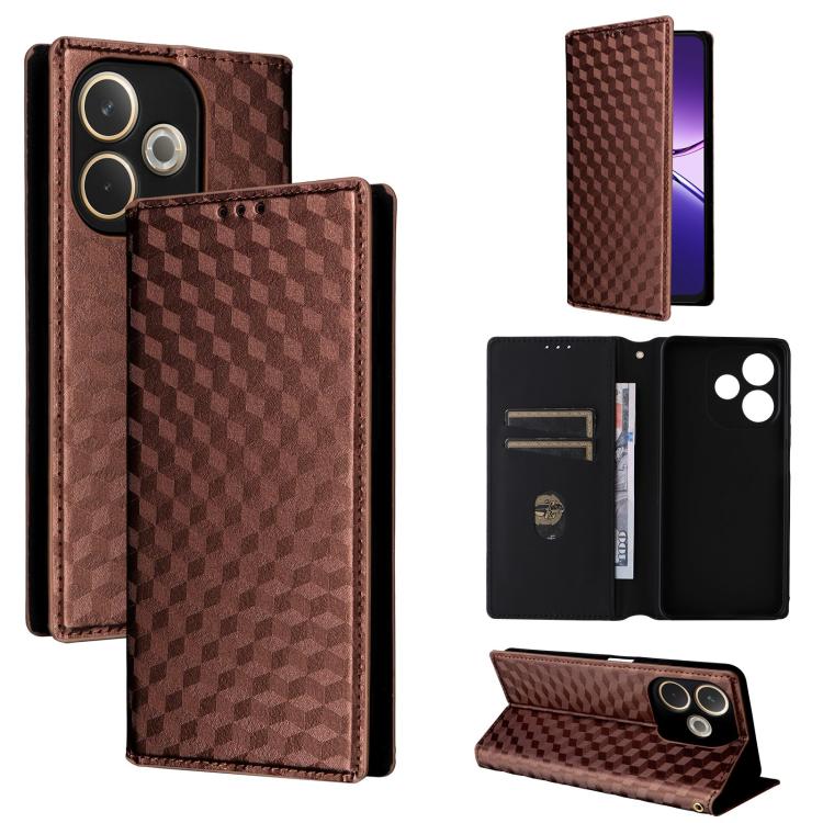 Cubic Grid Texture Flip Leather Phone Case, For OPPO A5 5G / 4G Global / A5M, For OPPO Reno14 Pro Global, For OPPO Reno14 Global, For OPPO K13 5G / K13X 5G / K12S 5G, For OPPO Find X8s+ 5G, For OPPO Find X8s 5G, For OPPO Find X8 Ultra 5G               ...