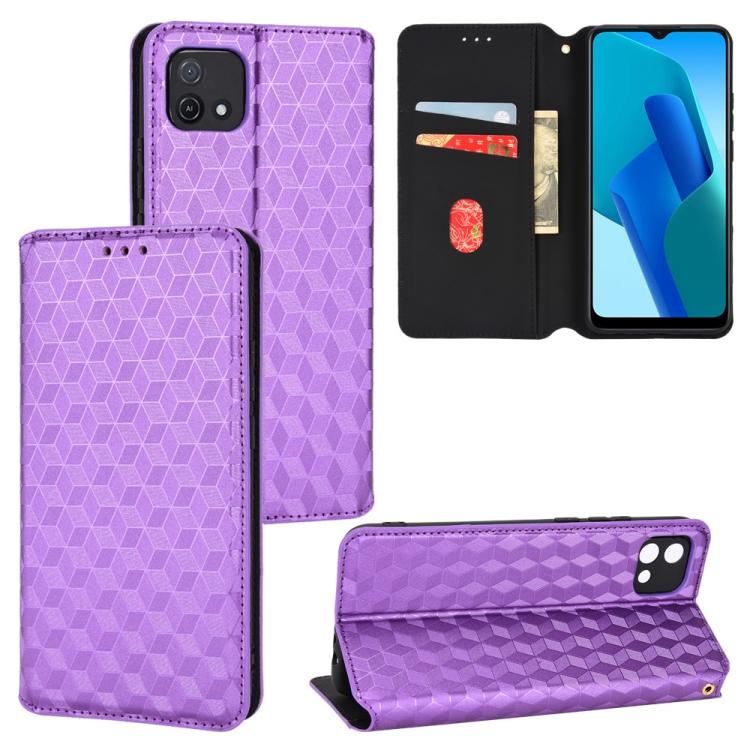 Cubic Grid Texture Flip Leather Phone Case, For OPPO A58 5G / A58x / A78 5G, For OPPO A77 4G / A57 4G / A57 5G TW, For OPPO A17k / A17, For OPPO Reno7 A, For OPPO A77 5G / A57 5G 2022, For OPPO A57 4G 2022 / 5G TW, For OPPO A16K / A16e, For OPPO A55s 5...