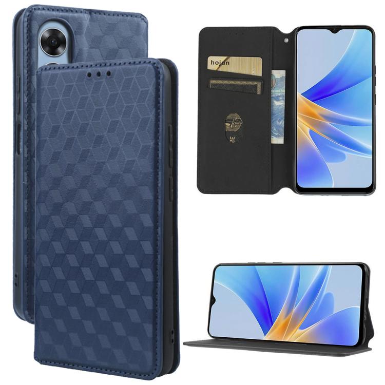 Cubic Grid Texture Flip Leather Phone Case, For OPPO A58 5G / A58x / A78 5G, For OPPO A77 4G / A57 4G / A57 5G TW, For OPPO A17k / A17, For OPPO Reno7 A, For OPPO A77 5G / A57 5G 2022, For OPPO A57 4G 2022 / 5G TW, For OPPO A16K / A16e, For OPPO A55s 5...