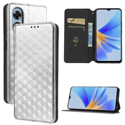 Cubic Grid Texture Flip Leather Phone Case, For OPPO A58 5G / A58x / A78 5G, For OPPO A77 4G / A57 4G / A57 5G TW, For OPPO A17k / A17, For OPPO Reno7 A, For OPPO A77 5G / A57 5G 2022, For OPPO A57 4G 2022 / 5G TW, For OPPO A16K / A16e, For OPPO A55s 5...