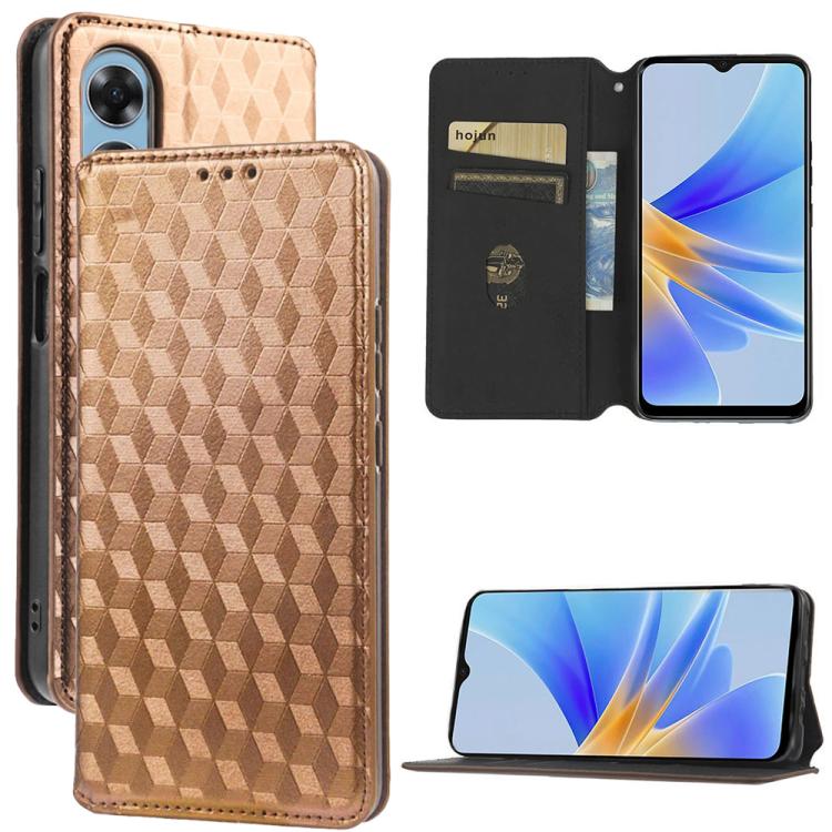 Cubic Grid Texture Flip Leather Phone Case, For OPPO A58 5G / A58x / A78 5G, For OPPO A77 4G / A57 4G / A57 5G TW, For OPPO A17k / A17, For OPPO Reno7 A, For OPPO A77 5G / A57 5G 2022, For OPPO A57 4G 2022 / 5G TW, For OPPO A16K / A16e, For OPPO A55s 5...