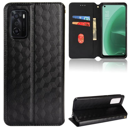 Cubic Grid Texture Flip Leather Phone Case, For OPPO A58 5G / A58x / A78 5G, For OPPO A77 4G / A57 4G / A57 5G TW, For OPPO A17k / A17, For OPPO Reno7 A, For OPPO A77 5G / A57 5G 2022, For OPPO A57 4G 2022 / 5G TW, For OPPO A16K / A16e, For OPPO A55s 5...