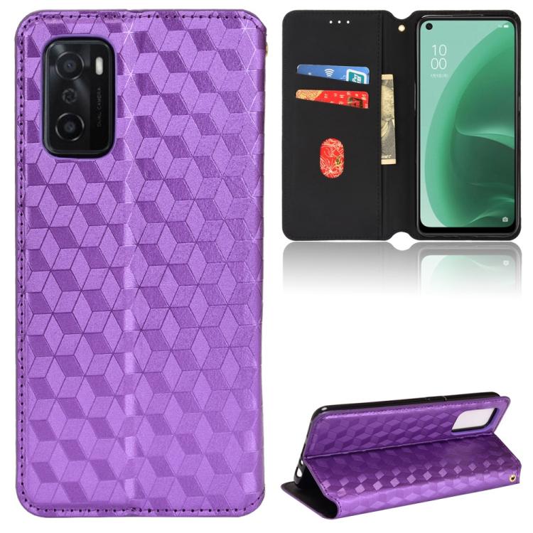 Cubic Grid Texture Flip Leather Phone Case, For OPPO A58 5G / A58x / A78 5G, For OPPO A77 4G / A57 4G / A57 5G TW, For OPPO A17k / A17, For OPPO Reno7 A, For OPPO A77 5G / A57 5G 2022, For OPPO A57 4G 2022 / 5G TW, For OPPO A16K / A16e, For OPPO A55s 5...