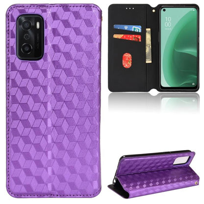 Cubic Grid Texture Flip Leather Phone Case, For OPPO A58 5G / A58x / A78 5G, For OPPO A77 4G / A57 4G / A57 5G TW, For OPPO A17k / A17, For OPPO Reno7 A, For OPPO A77 5G / A57 5G 2022, For OPPO A57 4G 2022 / 5G TW, For OPPO A16K / A16e, For OPPO A55s 5...