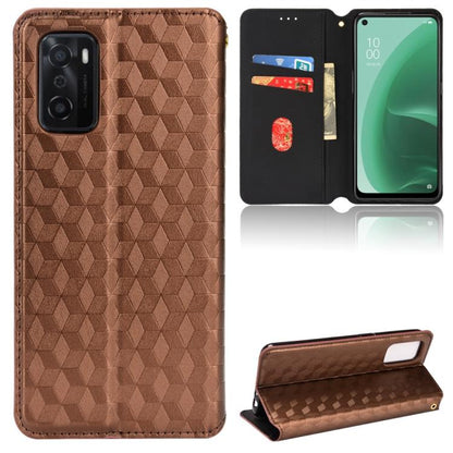 Cubic Grid Texture Flip Leather Phone Case, For OPPO A58 5G / A58x / A78 5G, For OPPO A77 4G / A57 4G / A57 5G TW, For OPPO A17k / A17, For OPPO Reno7 A, For OPPO A77 5G / A57 5G 2022, For OPPO A57 4G 2022 / 5G TW, For OPPO A16K / A16e, For OPPO A55s 5...