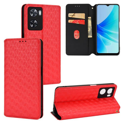 Cubic Grid Texture Flip Leather Phone Case, For OPPO A58 5G / A58x / A78 5G, For OPPO A77 4G / A57 4G / A57 5G TW, For OPPO A17k / A17, For OPPO Reno7 A, For OPPO A77 5G / A57 5G 2022, For OPPO A57 4G 2022 / 5G TW, For OPPO A16K / A16e, For OPPO A55s 5...