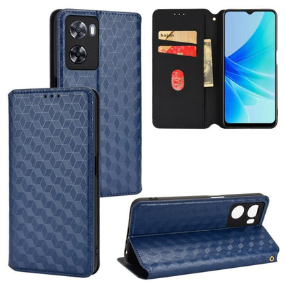 Cubic Grid Texture Flip Leather Phone Case, For OPPO A58 5G / A58x / A78 5G, For OPPO A77 4G / A57 4G / A57 5G TW, For OPPO A17k / A17, For OPPO Reno7 A, For OPPO A77 5G / A57 5G 2022, For OPPO A57 4G 2022 / 5G TW, For OPPO A16K / A16e, For OPPO A55s 5...