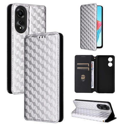 Cubic Grid Texture Flip Leather Phone Case, For OPPO Reno12 F 5G, For OPPO Reno11 A JP / PJH110, For OPPO Reno12 Pro 5G Global, For OPPO Reno12 5G Global, For OPPO A3 Pro 5G Global, For OPPO Reno11 F 5G / F25 Pro 5G, For OPPO Reno11 5G Global          ...