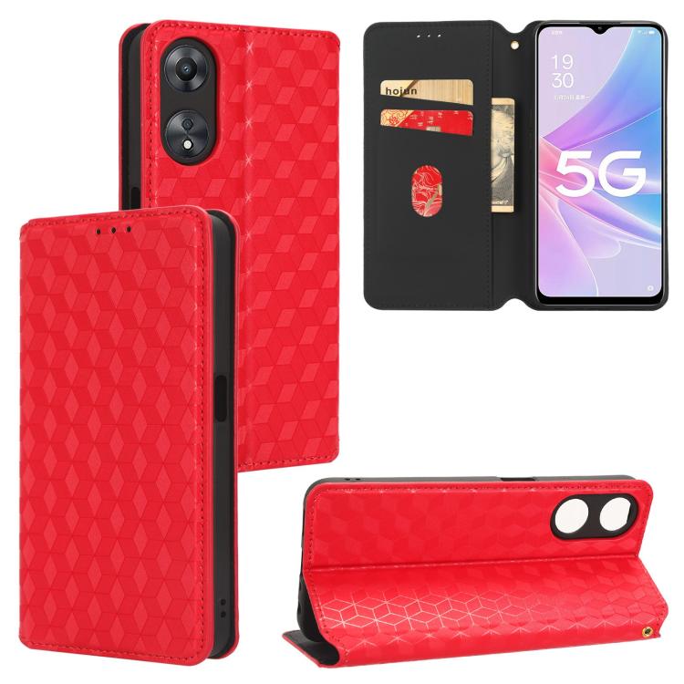Cubic Grid Texture Flip Leather Phone Case, For OPPO A58 5G / A58x / A78 5G, For OPPO A77 4G / A57 4G / A57 5G TW, For OPPO A17k / A17, For OPPO Reno7 A, For OPPO A77 5G / A57 5G 2022, For OPPO A57 4G 2022 / 5G TW, For OPPO A16K / A16e, For OPPO A55s 5...