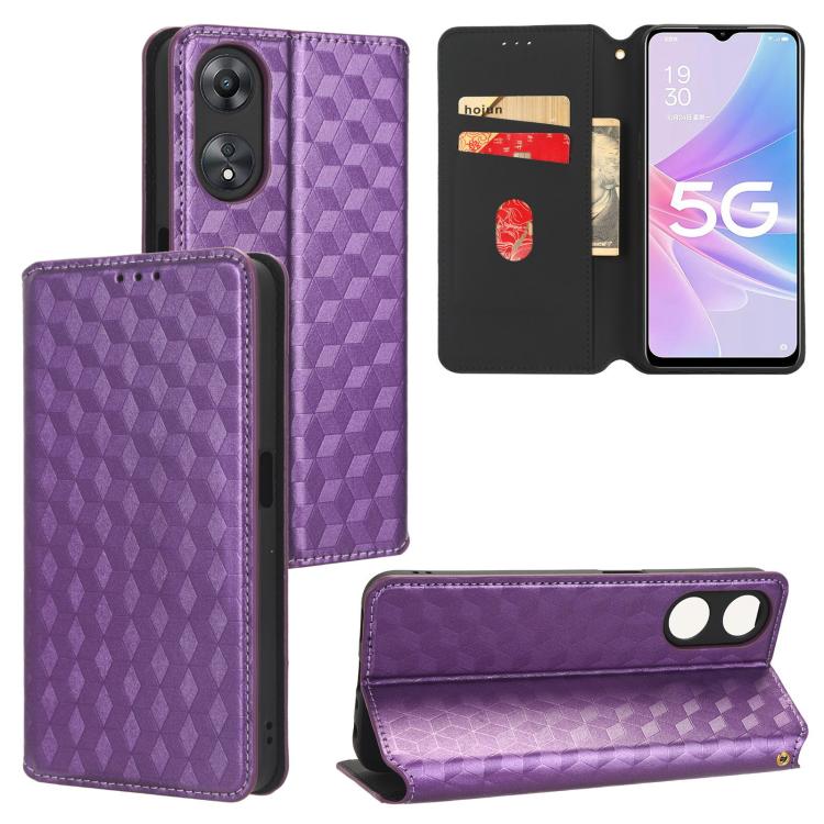 Cubic Grid Texture Flip Leather Phone Case, For OPPO A58 5G / A58x / A78 5G, For OPPO A77 4G / A57 4G / A57 5G TW, For OPPO A17k / A17, For OPPO Reno7 A, For OPPO A77 5G / A57 5G 2022, For OPPO A57 4G 2022 / 5G TW, For OPPO A16K / A16e, For OPPO A55s 5...