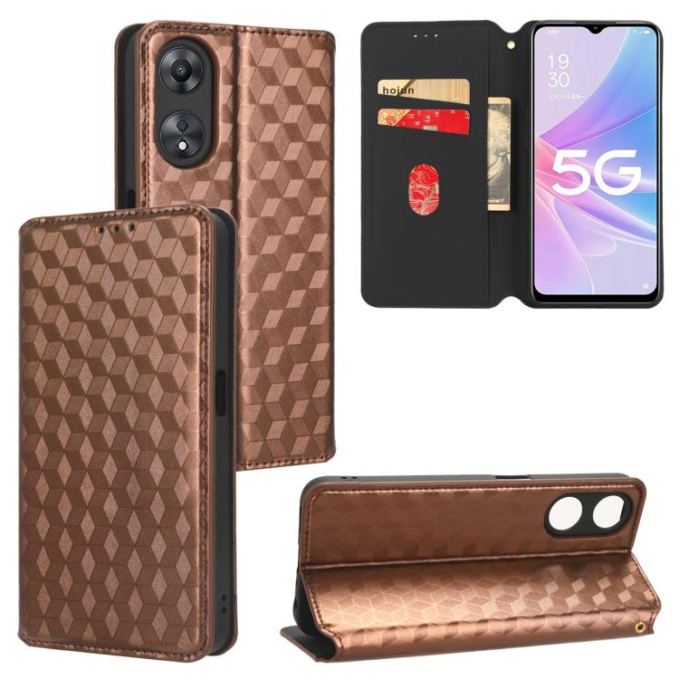 Cubic Grid Texture Flip Leather Phone Case, For OPPO A58 5G / A58x / A78 5G, For OPPO A77 4G / A57 4G / A57 5G TW, For OPPO A17k / A17, For OPPO Reno7 A, For OPPO A77 5G / A57 5G 2022, For OPPO A57 4G 2022 / 5G TW, For OPPO A16K / A16e, For OPPO A55s 5...
