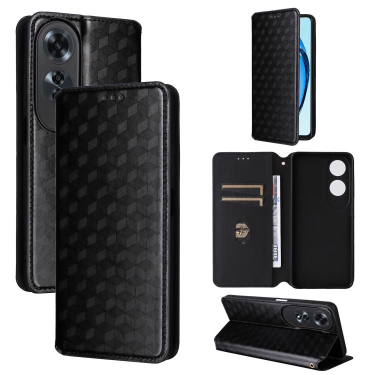 Cubic Grid Texture Flip Leather Phone Case, For OPPO A5 5G / 4G Global / A5M, For OPPO Reno14 Pro Global, For OPPO Reno14 Global, For OPPO K13 5G / K13X 5G / K12S 5G, For OPPO Find X8s+ 5G, For OPPO Find X8s 5G, For OPPO Find X8 Ultra 5G               ...