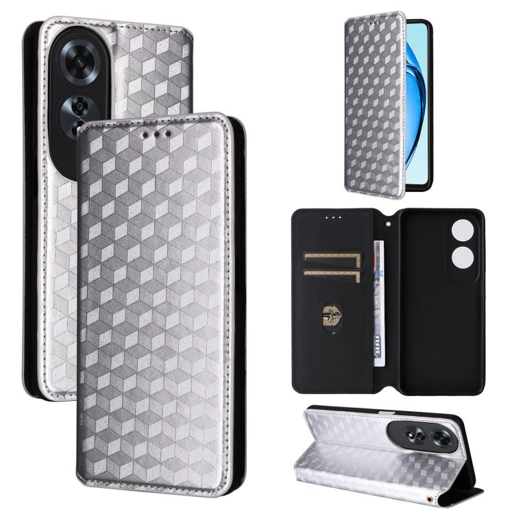 Cubic Grid Texture Flip Leather Phone Case, For OPPO A5 5G / 4G Global / A5M, For OPPO Reno14 Pro Global, For OPPO Reno14 Global, For OPPO K13 5G / K13X 5G / K12S 5G, For OPPO Find X8s+ 5G, For OPPO Find X8s 5G, For OPPO Find X8 Ultra 5G               ...