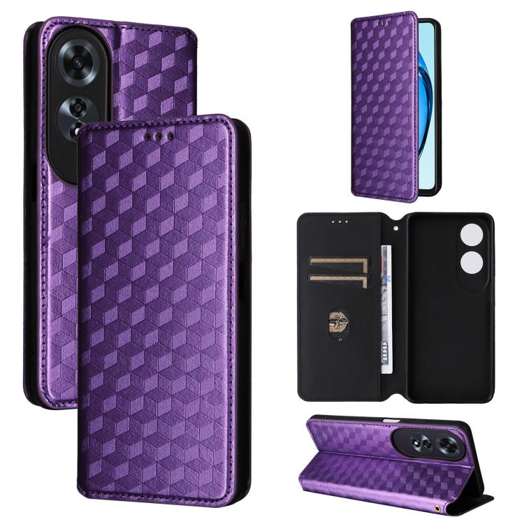 Cubic Grid Texture Flip Leather Phone Case, For OPPO A5 5G / 4G Global / A5M, For OPPO Reno14 Pro Global, For OPPO Reno14 Global, For OPPO K13 5G / K13X 5G / K12S 5G, For OPPO Find X8s+ 5G, For OPPO Find X8s 5G, For OPPO Find X8 Ultra 5G               ...