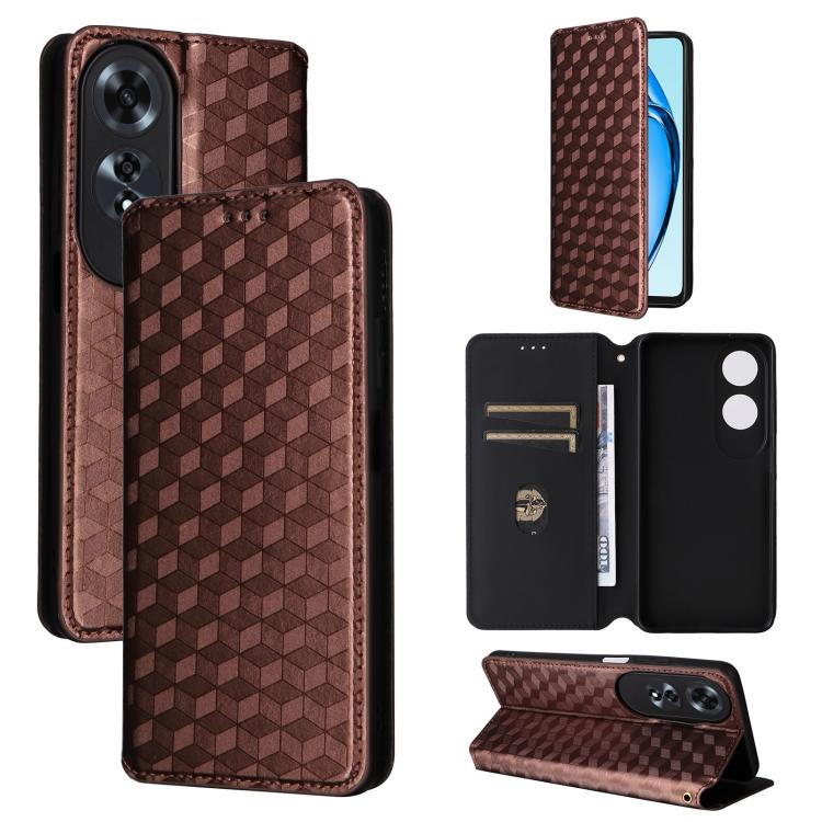 Cubic Grid Texture Flip Leather Phone Case, For OPPO A5 5G / 4G Global / A5M, For OPPO Reno14 Pro Global, For OPPO Reno14 Global, For OPPO K13 5G / K13X 5G / K12S 5G, For OPPO Find X8s+ 5G, For OPPO Find X8s 5G, For OPPO Find X8 Ultra 5G               ...