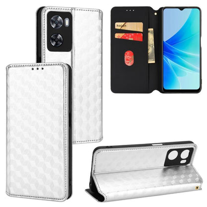 Cubic Grid Texture Flip Leather Phone Case, For OPPO A58 5G / A58x / A78 5G, For OPPO A77 4G / A57 4G / A57 5G TW, For OPPO A17k / A17, For OPPO Reno7 A, For OPPO A77 5G / A57 5G 2022, For OPPO A57 4G 2022 / 5G TW, For OPPO A16K / A16e, For OPPO A55s 5...
