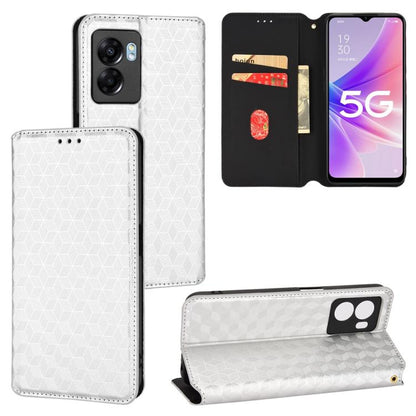 Cubic Grid Texture Flip Leather Phone Case, For OPPO A58 5G / A58x / A78 5G, For OPPO A77 4G / A57 4G / A57 5G TW, For OPPO A17k / A17, For OPPO Reno7 A, For OPPO A77 5G / A57 5G 2022, For OPPO A57 4G 2022 / 5G TW, For OPPO A16K / A16e, For OPPO A55s 5...