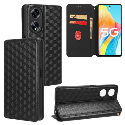Cubic Grid Texture Flip Leather Phone Case, For OPPO Reno12 F 5G, For OPPO Reno11 A JP / PJH110, For OPPO Reno12 Pro 5G Global, For OPPO Reno12 5G Global, For OPPO A3 Pro 5G Global, For OPPO Reno11 F 5G / F25 Pro 5G, For OPPO Reno11 5G Global          ...