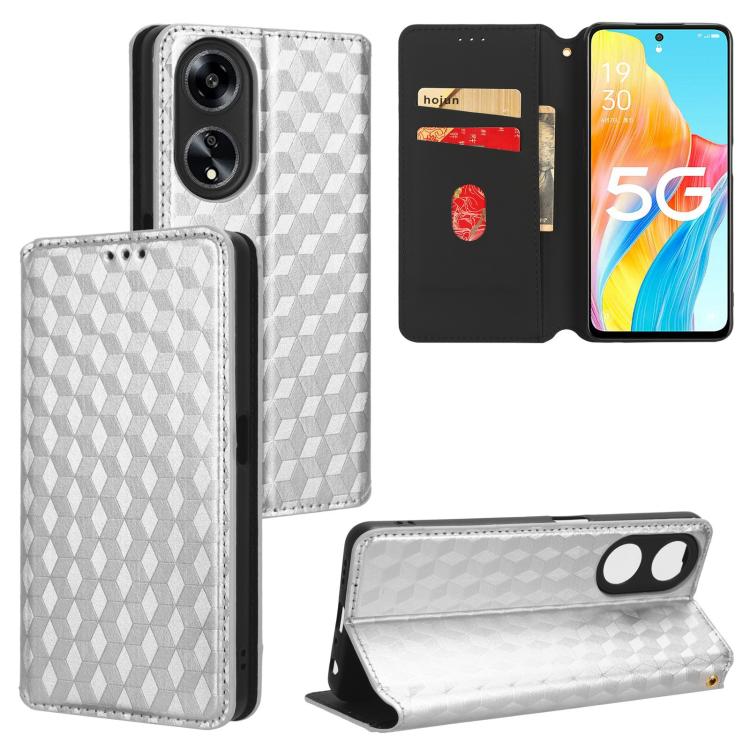 Cubic Grid Texture Flip Leather Phone Case, For OPPO Reno12 F 5G, For OPPO Reno11 A JP / PJH110, For OPPO Reno12 Pro 5G Global, For OPPO Reno12 5G Global, For OPPO A3 Pro 5G Global, For OPPO Reno11 F 5G / F25 Pro 5G, For OPPO Reno11 5G Global          ...