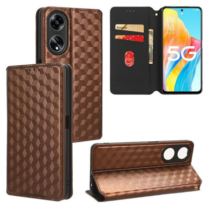 Cubic Grid Texture Flip Leather Phone Case, For OPPO Reno12 F 5G, For OPPO Reno11 A JP / PJH110, For OPPO Reno12 Pro 5G Global, For OPPO Reno12 5G Global, For OPPO A3 Pro 5G Global, For OPPO Reno11 F 5G / F25 Pro 5G, For OPPO Reno11 5G Global          ...