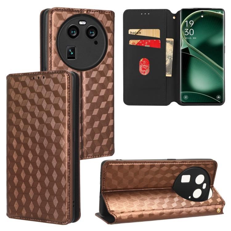 Cubic Grid Texture Flip Leather Phone Case, For OPPO Reno12 F 5G, For OPPO Reno11 A JP / PJH110, For OPPO Reno12 Pro 5G Global, For OPPO Reno12 5G Global, For OPPO A3 Pro 5G Global, For OPPO Reno11 F 5G / F25 Pro 5G, For OPPO Reno11 5G Global          ...