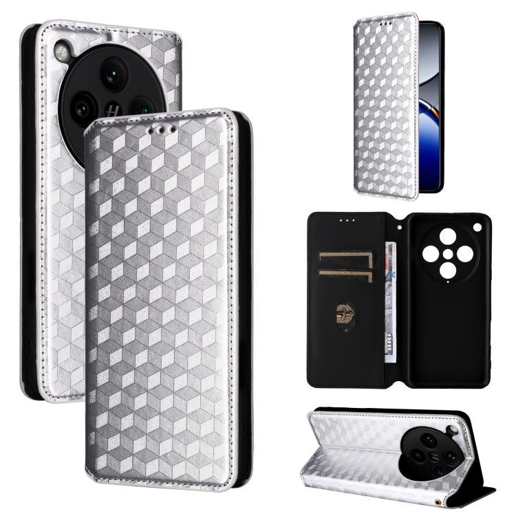 Cubic Grid Texture Flip Leather Phone Case, For OPPO Reno12 F 5G, For OPPO Reno11 A JP / PJH110, For OPPO Reno12 Pro 5G Global, For OPPO Reno12 5G Global, For OPPO A3 Pro 5G Global, For OPPO Reno11 F 5G / F25 Pro 5G, For OPPO Reno11 5G Global          ...