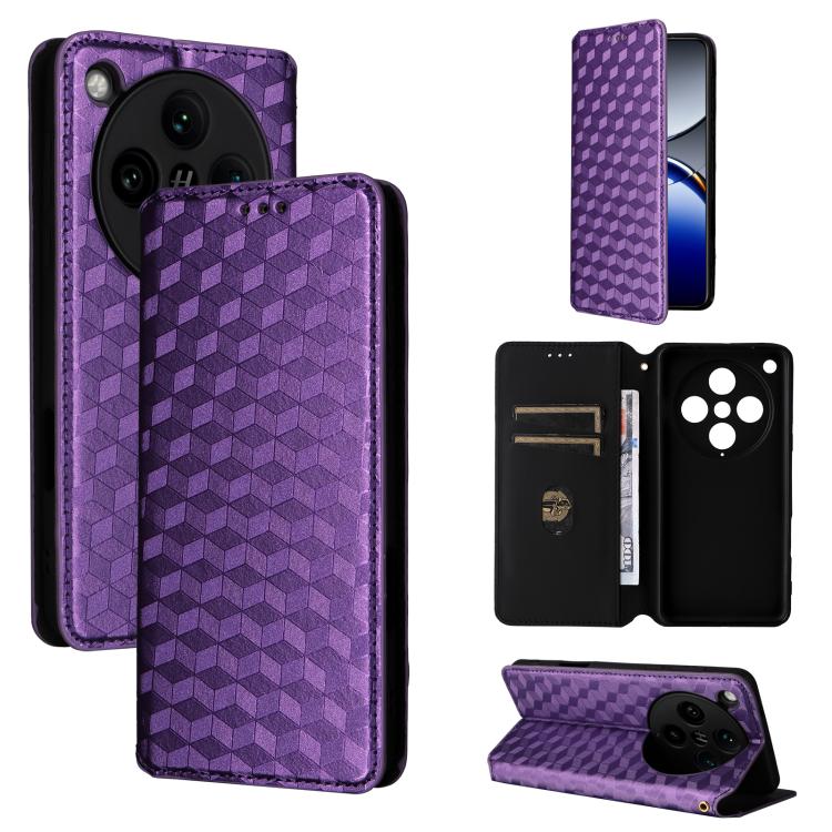 Cubic Grid Texture Flip Leather Phone Case, For OPPO Reno12 F 5G, For OPPO Reno11 A JP / PJH110, For OPPO Reno12 Pro 5G Global, For OPPO Reno12 5G Global, For OPPO A3 Pro 5G Global, For OPPO Reno11 F 5G / F25 Pro 5G, For OPPO Reno11 5G Global          ...