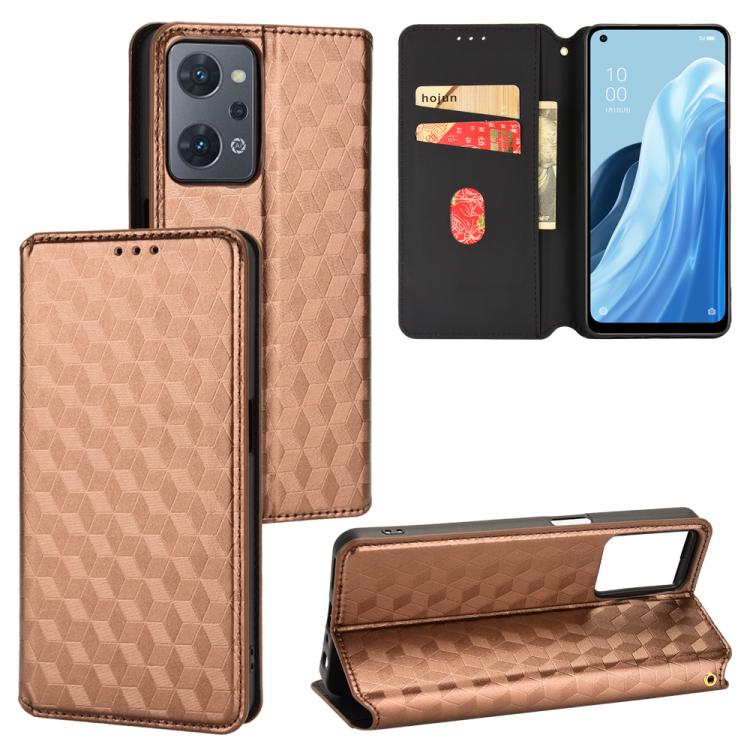 Cubic Grid Texture Flip Leather Phone Case, For OPPO Reno12 F 5G, For OPPO Reno11 A JP / PJH110, For OPPO Reno12 Pro 5G Global, For OPPO Reno12 5G Global, For OPPO A3 Pro 5G Global, For OPPO Reno11 F 5G / F25 Pro 5G, For OPPO Reno11 5G Global          ...