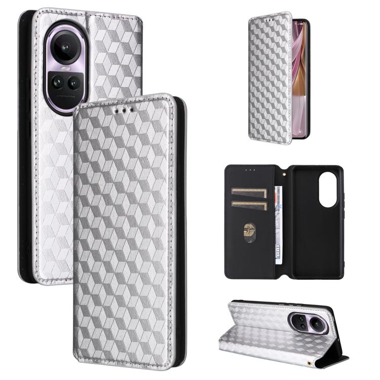 Cubic Grid Texture Flip Leather Phone Case, For OPPO Reno12 F 5G, For OPPO Reno11 A JP / PJH110, For OPPO Reno12 Pro 5G Global, For OPPO Reno12 5G Global, For OPPO A3 Pro 5G Global, For OPPO Reno11 F 5G / F25 Pro 5G, For OPPO Reno11 5G Global          ...