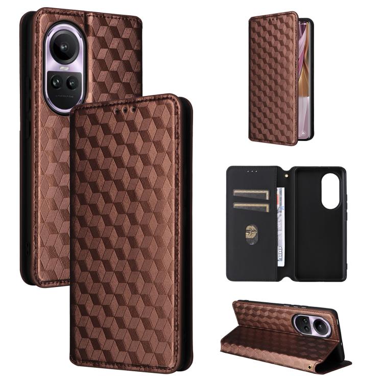Cubic Grid Texture Flip Leather Phone Case, For OPPO Reno12 F 5G, For OPPO Reno11 A JP / PJH110, For OPPO Reno12 Pro 5G Global, For OPPO Reno12 5G Global, For OPPO A3 Pro 5G Global, For OPPO Reno11 F 5G / F25 Pro 5G, For OPPO Reno11 5G Global          ...