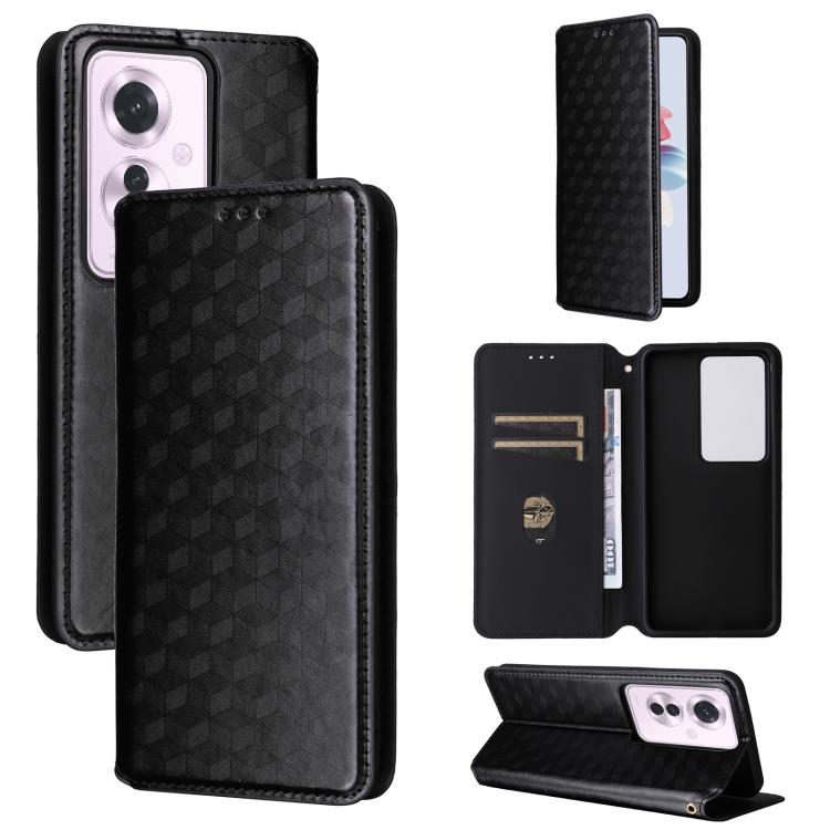 Cubic Grid Texture Flip Leather Phone Case, For OPPO Reno12 F 5G, For OPPO Reno11 A JP / PJH110, For OPPO Reno12 Pro 5G Global, For OPPO Reno12 5G Global, For OPPO A3 Pro 5G Global, For OPPO Reno11 F 5G / F25 Pro 5G, For OPPO Reno11 5G Global          ...