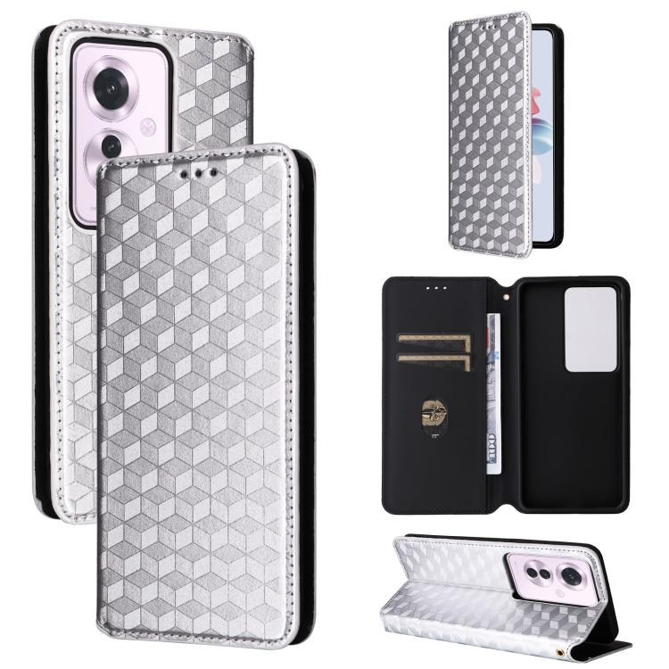 Cubic Grid Texture Flip Leather Phone Case, For OPPO Reno12 F 5G, For OPPO Reno11 A JP / PJH110, For OPPO Reno12 Pro 5G Global, For OPPO Reno12 5G Global, For OPPO A3 Pro 5G Global, For OPPO Reno11 F 5G / F25 Pro 5G, For OPPO Reno11 5G Global          ...