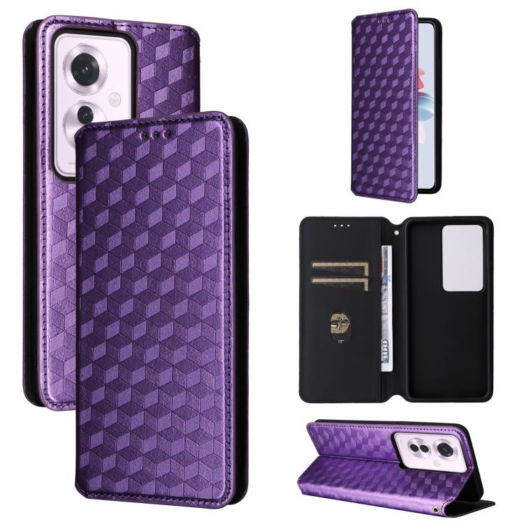 Cubic Grid Texture Flip Leather Phone Case, For OPPO Reno12 F 5G, For OPPO Reno11 A JP / PJH110, For OPPO Reno12 Pro 5G Global, For OPPO Reno12 5G Global, For OPPO A3 Pro 5G Global, For OPPO Reno11 F 5G / F25 Pro 5G, For OPPO Reno11 5G Global          ...