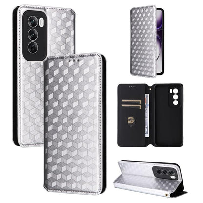 Cubic Grid Texture Flip Leather Phone Case, For OPPO Reno12 F 5G, For OPPO Reno11 A JP / PJH110, For OPPO Reno12 Pro 5G Global, For OPPO Reno12 5G Global, For OPPO A3 Pro 5G Global, For OPPO Reno11 F 5G / F25 Pro 5G, For OPPO Reno11 5G Global          ...