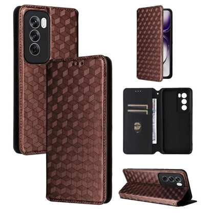 Cubic Grid Texture Flip Leather Phone Case, For OPPO Reno12 F 5G, For OPPO Reno11 A JP / PJH110, For OPPO Reno12 Pro 5G Global, For OPPO Reno12 5G Global, For OPPO A3 Pro 5G Global, For OPPO Reno11 F 5G / F25 Pro 5G, For OPPO Reno11 5G Global          ...