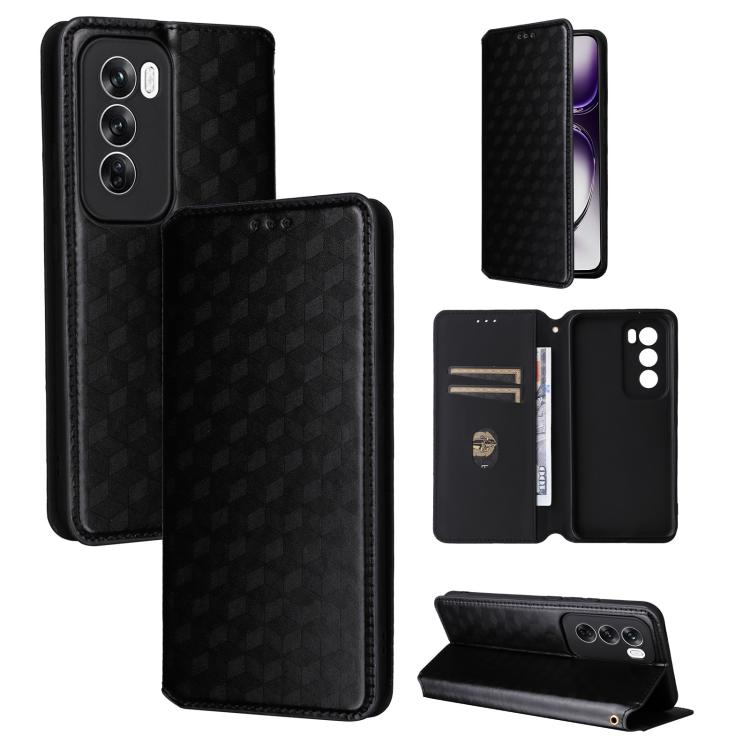 Cubic Grid Texture Flip Leather Phone Case, For OPPO Reno12 F 5G, For OPPO Reno11 A JP / PJH110, For OPPO Reno12 Pro 5G Global, For OPPO Reno12 5G Global, For OPPO A3 Pro 5G Global, For OPPO Reno11 F 5G / F25 Pro 5G, For OPPO Reno11 5G Global          ...