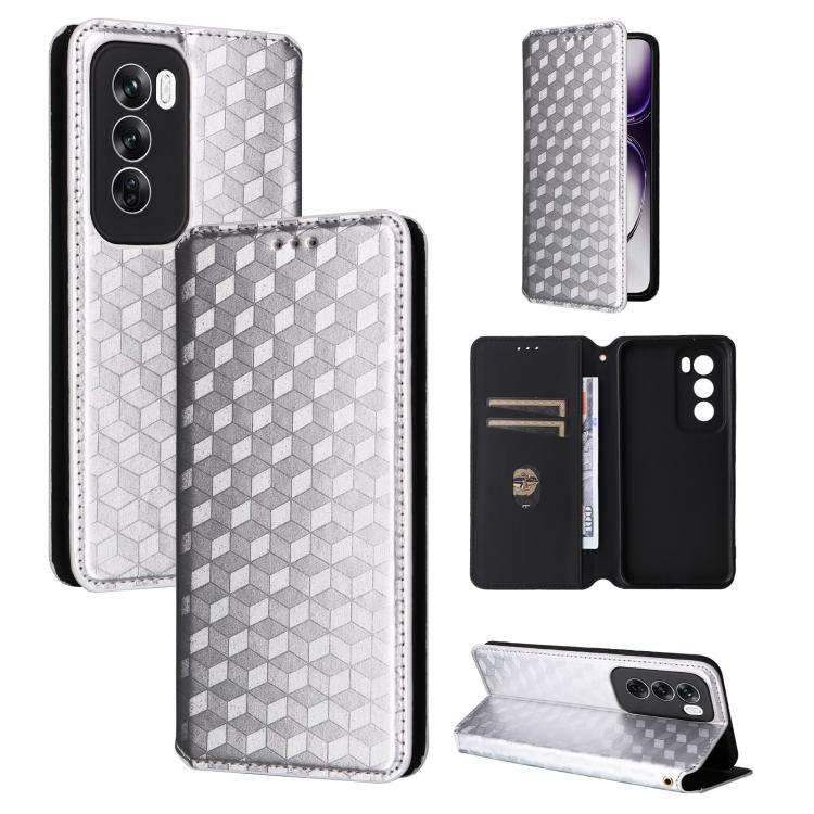Cubic Grid Texture Flip Leather Phone Case, For OPPO Reno12 F 5G, For OPPO Reno11 A JP / PJH110, For OPPO Reno12 Pro 5G Global, For OPPO Reno12 5G Global, For OPPO A3 Pro 5G Global, For OPPO Reno11 F 5G / F25 Pro 5G, For OPPO Reno11 5G Global          ...