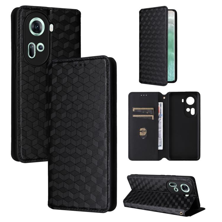 Cubic Grid Texture Flip Leather Phone Case, For OPPO Reno12 F 5G, For OPPO Reno11 A JP / PJH110, For OPPO Reno12 Pro 5G Global, For OPPO Reno12 5G Global, For OPPO A3 Pro 5G Global, For OPPO Reno11 F 5G / F25 Pro 5G, For OPPO Reno11 5G Global          ...